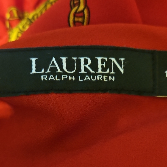 Ralph Lauren Black Label Red Midi Dress with Black Accent - Picture 9 of 11